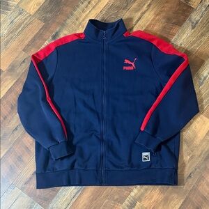 PUMA Archive T7 Track Jacket - Navy Blue & Red - Men’s 3XL